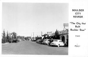 Boulder NV The City That Built Boulder Dam Manix Store Old Cars RPPC