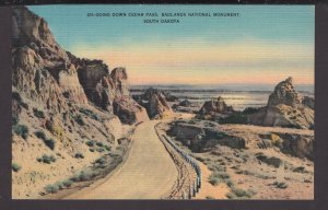 South Dakota - Going down Cedar Pass, Bad Lands National Monument - Linen