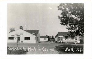 WALL SD Bucksteads Modern Cabins CLASSIC 1950s CARS Old Real Photo Postcard