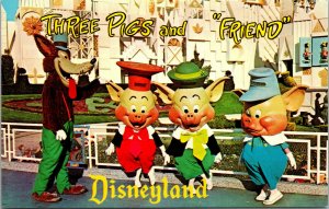 Vtg Three Little Pigs Big Bad Wolf Walt Disney World Orlando Florida FL Postcard