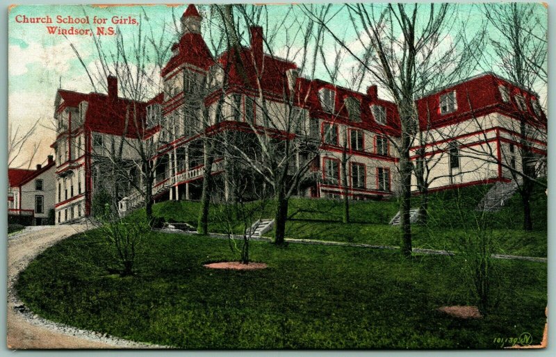 Church School For Girls Windsor Nova Scotia Canada 1906 UDB Postcard F11