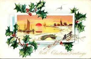 Tucks Christmas Greetings With Landscape Scene