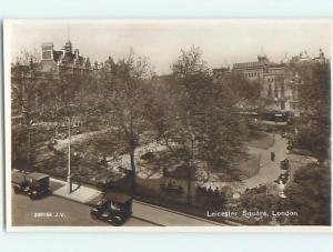 old rppc OLD CARS AT LEICESTER SQUARE London England UK HM2251