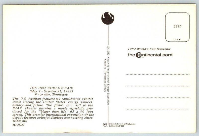 1982  World's Fair  Knoxville  Tennessee Postcard