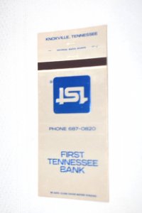 First Tennessee Bank Knoxville Advertising 30 Rear Strike Matchbook Cover