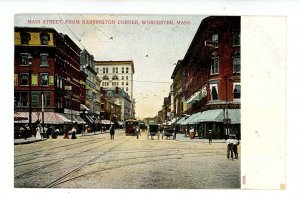 MA - Worcester. Main Street from Harrington Corner ca 1905