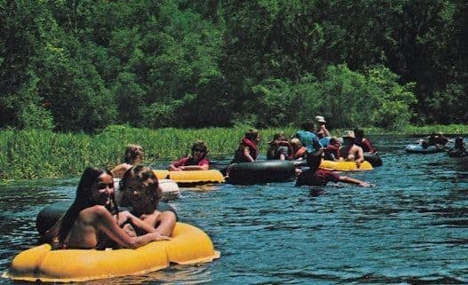 Rubber Dinghy Boats at Ichetucknee Campground Florida Postcard