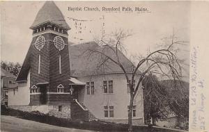 RUMFORD FALLS, Maine  ME    BAPTIST CHURCH  1908  Postcard