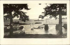Bayville ME Harbor & Dock From Shore Real Photo Postcard