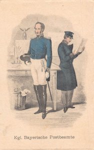 Germany Post Officials Uniforms Royal Bavarian Postmen Letters postcard