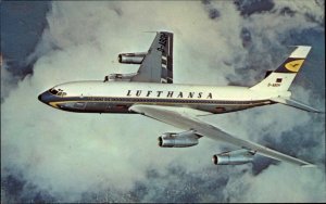 Lufthansa Airlines Jet Airliner Airplane Ad Advertising Vintage Postcard