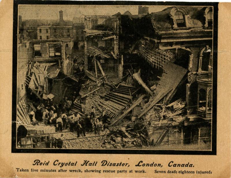 Canada - Ontario, London. July 16, 1907 Disaster. Reid's Crystal Hall Fatal C...