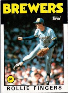 1986 Topps Baseball Card Rollie Fingers Milwaukee Brewers sk10731