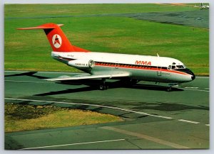 Airplane Postcard MMA West Australian Airlines Airways Fokker F28 Fellowship FR8