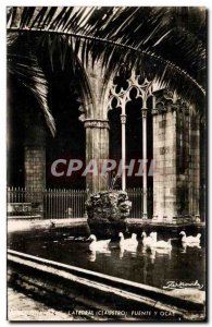 Old Postcard Barcelona Catedrale Fuente Y Ocas