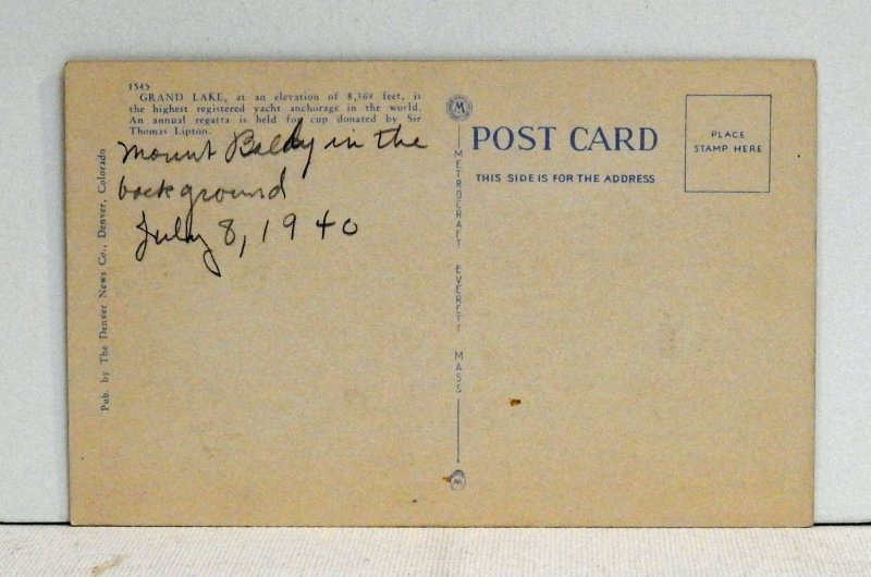 Grand Lake, Colorado - Postcard