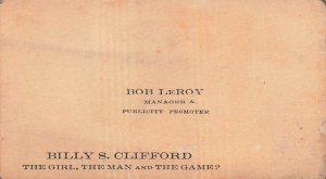 URBANNA OHIO~BOB LeROY-MANAGER & PROMOTER~BILLYI CLIFFORD THEATRE-BUSINESS CARD