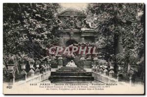 Paris - 6 - Luxembourg Garden - Fountain of the Medicis - Old Postcard