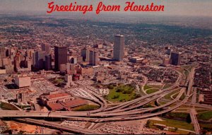 Texas Houston Greetings Showing Skyline