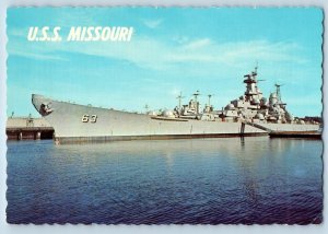 Bremerton Washington WA Postcard USS Missouri Deck World War II Battleship c1960