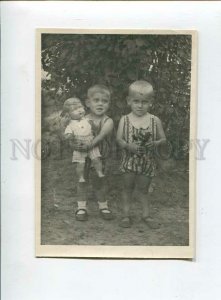 3134849 Russia OLGINO Boys w/ Huge DOLL Vintage REAL PHOTO