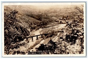 1942 Emery River US 27 Cline Harriman Tennessee TN RPPC Photo Posted Postcard