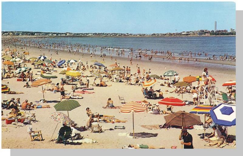 Hampton Beach, New Hampshire/NH Postcard, Beach Scene/1965