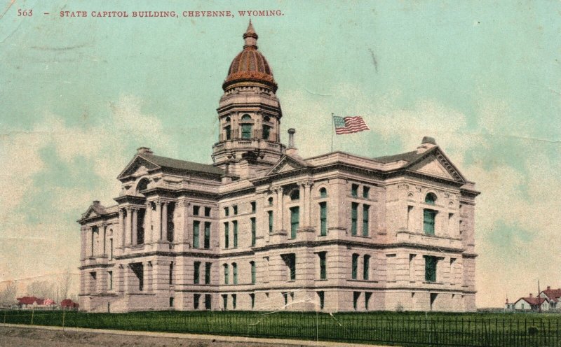 Vintage Postcard 1907 The State Capitol Building Cheyenne Wyoming WY Structure 