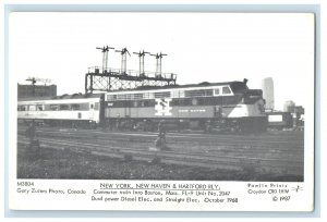 1987 New York, New Haven & Hartford Railway Commuter Train, Canada Postcard 