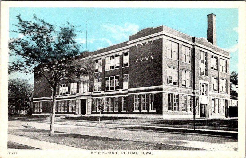 2~ca1920's Postcards Red Oak, IA Iowa  SWEDISH LUTHERAN CHURCH & HIGH SCHOOL