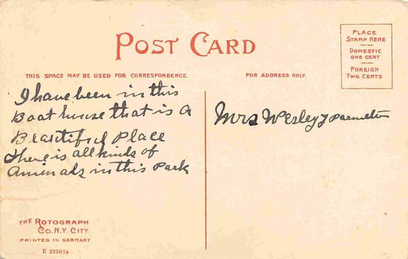 Boat House Roger Williams Park Providence Rhode Island 1910c Rotograph postcard