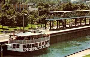 Sault Ste. Marie, Michigan - The Tour Boat in the Soo Locks - c1960