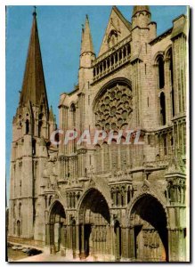 Modern Postcard Chartres Portal South Tower XIII century and XII century Fleche