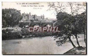 Old Postcard La Cite Carcassonne Aude Old Bridge Cite