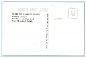 c1950's Kentucky Covered Bridge Jackstown Hinkson Creek RPPC Photo Postcard