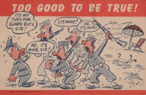 Postcard WWII Military Too Good To be True 1943 Soldier Humor