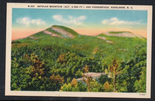North Carolina postcard Sunrise Roan Mountain near Tenn- North Carolina