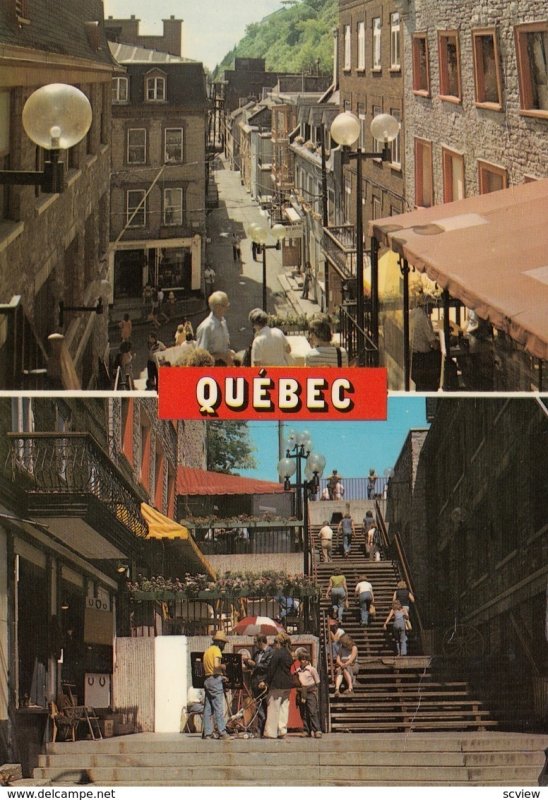 QUEBEC, Quebec, Canada, 1980s; L'escalier surnommee Casse-Cou, 2-views