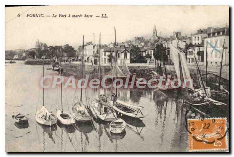 Postcard Ancient Pornic Port Maree Basse