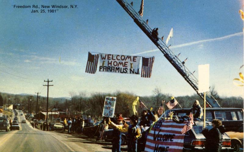 U.S. Military, January 25, 1981. Iran Hostages Welcomed Home enroute to West ...