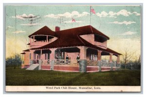Postcard Iowa Weed Park Club House Muscatine 1908 pc1805