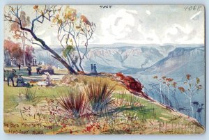 NSW Australia Postcard The Blue Mountains Echo Point c1910 Oilette Tuck Art