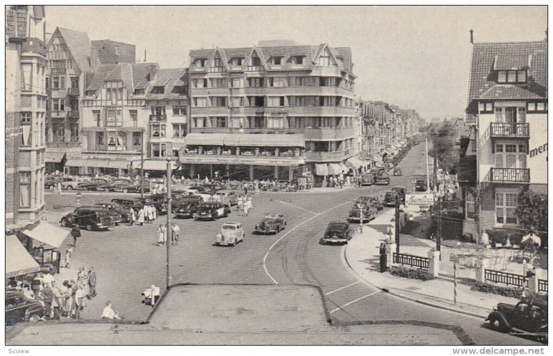Knokke-Zoute , Place Albert , Et Avenue du Littoral , Belgium , PU-1951