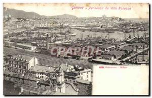 Genova, Genoa-Panorama da Villa Rosazzo- Old Postcard