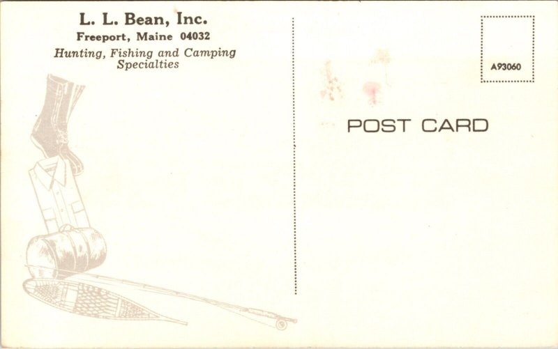 Postcard L.L. Bean Inc in Freeport, Maine Hunting Fishing and Camping Specialtie