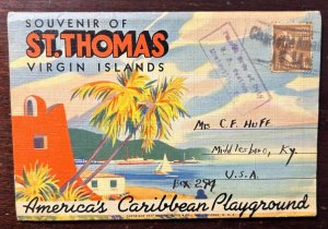 ST THOMAS VIRGIN ISLANDS-CARRIBBEAN PLAYGROUND~18 IMAGE SOUVENIR POSTCARD FOLDER