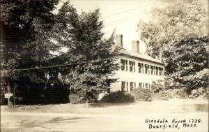 Deerfield MA Hinsdale House c1920s-30s Real Photo Postcard