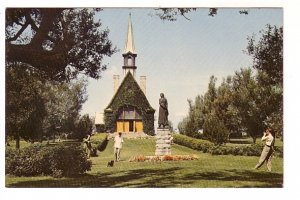 Church, Man with Camera, Boy and Dog, Grand Pre, Nova Scotia