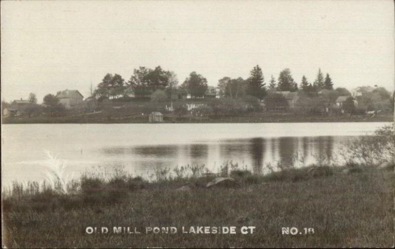 Old Mill Pond Lakeside CT c1910 Real Photo Postcard jrf - Morris?