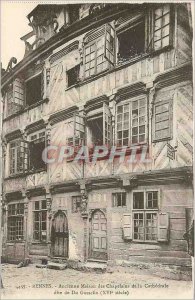 Postcard Old Rennes Old Houses of Chaplains of the Cathedral called Duguescli...